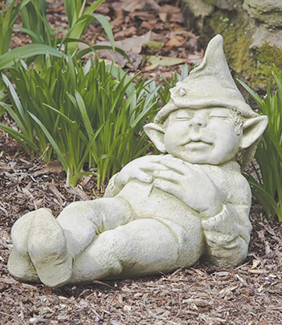 a sleeping gnome statue